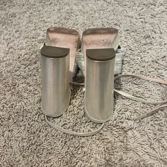 Loeffler Randall Natalia Pleated platform sandals in Platinum - Picture 11 of 13